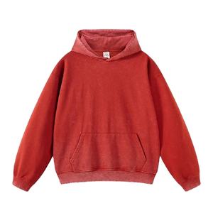 Pull à capuche avec logo personnalisé lavé à l'acide pour hommes 400 GSM poids lourd Vintage style surdimensionné hiver décontracté imprimé motif uni - Product Image 2