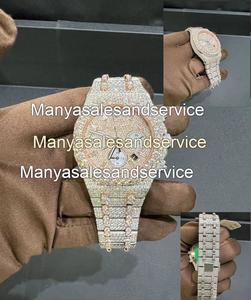 Reloj de Lujo para Hombre, de Alta Gama, en Oro Blanco con Moissanita VVS Redonda, Cristal, 10 Bar Resistente al Agua, Acero Inoxidable, Mecánico - Product Image 3