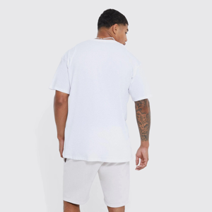 Ensemble de survêtement d'été personnalisé respirant et léger pour homme, t-shirt et short en deux pièces, couleur unie - Product Image 1