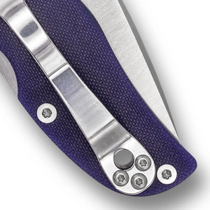 Couteaux pliants professionnels de poche avec poignée ergonomique violette, lame en acier inoxydable tranchante, trou d'ouverture au pouce et métal - Product Image 6