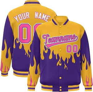 Veste de baseball en molleton de coton personnalisée avec logo et motif camouflage, col à revers, manches longues, pour homme - Product Image 6