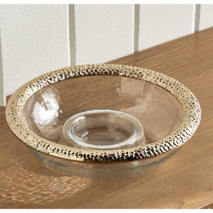 Cuenco Decorativo de Vidrio Ahumado de Lujo Hecho a Mano con Borde Dorado, Base de Bronce con Diseño de Rama de Árbol, Esferas de Relleno para Centro de Mesa de Boda - Product Image 6