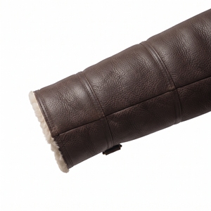 Chaqueta de Aviador Marrón Chocolate Oscuro Premium, Forrada con Piel de Oveja Genuina, Impermeable, Transpirable, Ropa de Invierno, Logotipo Frontal, para Hombre - Product Image 5
