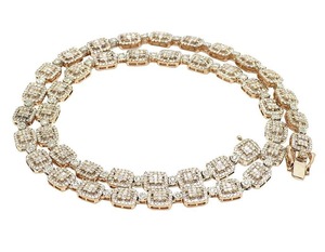 Hip Hop Luxury Baguette & Round Moissanite Diamond Studded <b>Iced</b> <b>Out</b> S925 Silver Tennis <b>Chain</b> Necklace for Men - Product Image 4