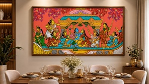 Nauka Vihar Pattachitra - Origine Orissa - Décoration suspendue pour salon intérieur - Product Image 4