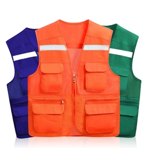 Red Reflective Safety Vest With <b>Multiple</b> Pockets Women Hi Visibility Workwear Polyester Material - Product Image 5