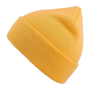 Gorro de Lana Lisa Color Amarillo, Gorro de Invierno para Calle, Gorro Cálido con Diseño y Talla Personalizados, POR HI 2026 - Product Image 1