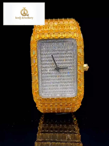 Luxury Moissanite Diamond Hip Hop Iced Out <b>Watch</b> for Men VVS Sparkling Stone <b>Set</b> Fashion Wristwatch - Product Image 1