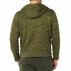 Sudadera con Capucha de Camuflaje, Corte Regular, con Cierre, Estilo Casual para Otoño, Tejido de Felpa Francesa, Diseño con Bolsillos y Estampado Verde - Product Image 2