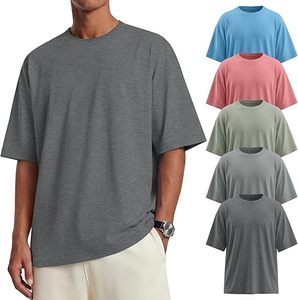 Camiseta Básica para Hombre con Hombros Caídos, Corte Oversize, Dobladillo Curvo, Colores Personalizados, 100% Algodón Peinado de Alta Calidad 2026 - Product Image 5