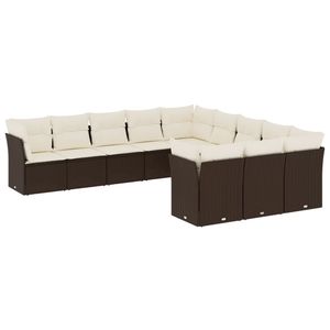 Ensemble de canapés de jardin blanc crème et marron - Product Image 2