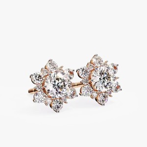 Eco Friendly Lab Made Diamond Hoop <b>Earrings</b> Stylish Modern Design <b>Fine</b> Jewelry for Women Everyday Wear Available For Sale - Product Image 2