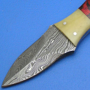 Cuchillo para Ostras de Acero de Damasco Hecho a Mano, Ecológico y Personalizable, Premium, con Mango de Madera Pakka, para Amantes, 2025, Viene con Funda de Cuero - Product Image 6