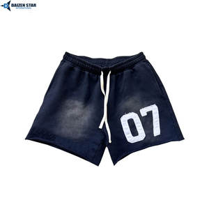 Shorts mi-longs en molleton de coton personnalisés pour hommes, couleur unie, séchage rapide, respirants, écologiques, avec cordon de serrage, broderie, décontractés, marque privée - Product Image 2