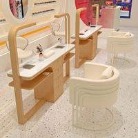 Ensemble de mobilier pour salon de manucure, table et chaise de manucure avec aspiration de poussière, rangement et lampe, équipement de beauté en gros