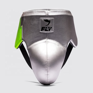 New Design Fly <b>Green</b> Silver Boxing Sparring Set Custom Made Real Leather Gloves Headgear Groin Cup Professional Comfortable - Product Image 4