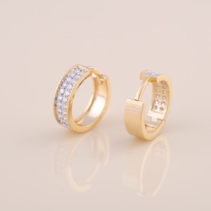 IGI Certified Lab Grown Diamond Wide Pavé Hoop <b>Earrings</b> 9KT Yellow / White / Rose Gold Chunky Huggie <b>Earrings</b> for Women - Product Image 5