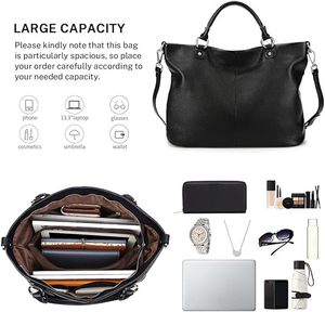 Royaa Top-Handle Genuine Leather Luxury Handbag Women Trendy Casual Crossbody Adjustable <b>Shoulder</b> <b>Strap</b> Zipper - Product Image 3