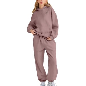 Conjunto Deportivo de Felpa para Mujer, Talla Grande, Color Sólido, Sudadera Ligera de Algodón y Pantalones, Ropa Casual de Invierno 2026 - Product Image 1