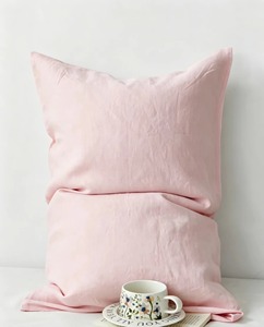 Fundas de Almohada Removibles de Lino 100% Puro, Tejidas, de Color Sólido, de Alta Calidad, Hechas en Fábrica - Product Image 2