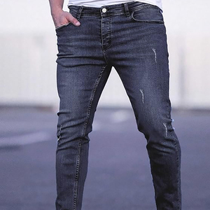 กางเกงยีนส์เดนิมขาดๆ สำหรับผู้ชาย คุณภาพพรีเมียม เนื้อผ้านุ่ม เอวสูง สวมใส่สบายๆ เหมาะกับกิจกรรมกลางแจ้ง ทรงสลิมฟิต แต่งดีเทลขาดๆ แบบคัสตอม - Product Image 2