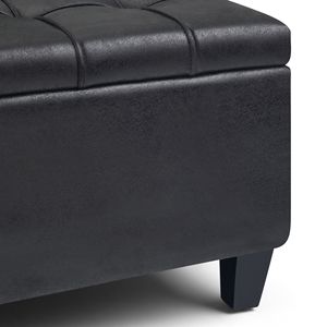 Harrison Distressed Black Coffee Table <b>Storage</b> Ottoman <b>Stools</b> & Ottomans Product Category - Product Image 6