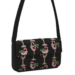 Bolso de mano elegante con cuentas bordadas, diseño floral, de lujo, hecho a mano, con cuentas bordadas, para la noche - Product Image 3