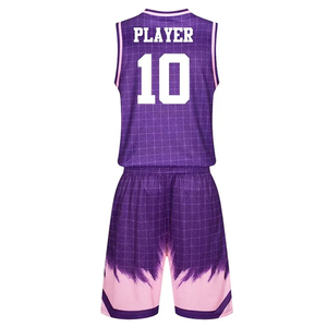 Ensembles d'uniformes de basket-ball personnalisés pour garçons, entièrement imprimés par sublimation, dernier design, haute qualité, 100% polyester, sans manches, col en V - Product Image 3