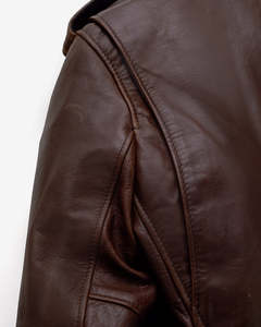 Chaqueta de Aviador Personalizada para Hombre, de Cuero Genuino Marrón, con Forro de Piel, Cierre de Cremallera, Estilo Motero Invernal, a la Moda - Product Image 3