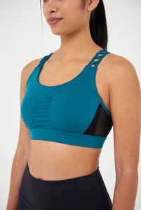 Sujetador Deportivo Ecológico para Mujer, Soporte Medio, con Tirantes Cruzados, Diseño sin Costuras, Logotipo Frontal, para Yoga y Running - Product Image 6