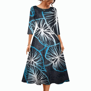 Luxury Clothes for Women High-End Plus Size <b>Hawaii</b> Floral Printed Casual <b>Dress</b> Sexy Formal Polynesian Tribal Design Custom <b>Dress</b> - Product Image 3