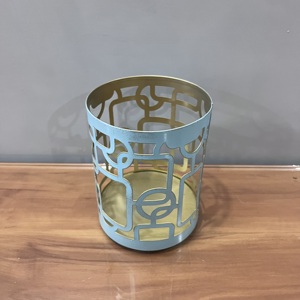 Portavelas Decorativo Moderno de Hierro, Linterna Geométrica de Mesa con Corte Láser para Decoración del Hogar, Sala de Estar, Bodas - Product Image 4