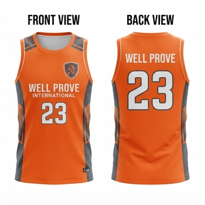 Maillot de basketball personnalisé sans manches à séchage rapide, en maille polyester 160 GSM, avec empiècements latéraux noirs et rouges, impression numérique pour équipe - Product Image 3