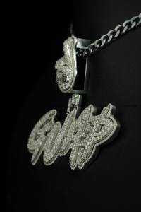 Colgante de Doble Capa con Nombre en Moissanita de Corte Brillante Redondo, Plata de Ley 925, Colgante de Boda para Hombre y Mujer de Phoenix Enterprise - Product Image 6