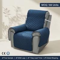 Housse de fauteuil inclinable matelassée en gros, motif losanges, protection de meubles, couverture intégrale avec sangle élastique