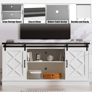 58 \ "fattoria TV Stand in legno Media Console porta fienile regolabile altezza scaffali di stoccaggio centro di intrattenimento per la vita - Product Image 5