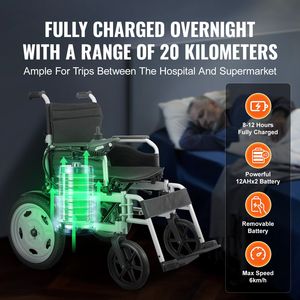 Fauteuil roulant électrique pour adultes et seniors, capacité de poids de 265 lb, largeur de 17,5 pouces, léger, pliable, motorisé - Product Image 3