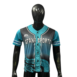 Uniforme de Béisbol con Logotipo Personalizado, Impresión Digital en Malla, Transpirable, de Secado Rápido, Talla Grande, Cintura Elástica, Mangas Cortas - Product Image 1