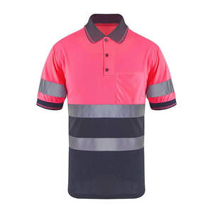 Nouveau Polo de Sécurité Haute Visibilité avec Logo Personnalisé et Bandes Réfléchissantes Couleur Unie pour Vêtements de Travail de Construction - Product Image 1
