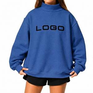 Women Premium Sweatshirt Oversized <b>Mock</b> Neck Design Custom Clothing Wholesale Fashion Relaxed Casual - Product Image 1