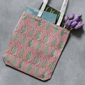 Sac à bandoulière imprimé feuilles vertes de qualité supérieure pour un usage décontracté, sac imprimé pour femmes fait à la main, écologique, en provenance d'Inde - Product Image 1