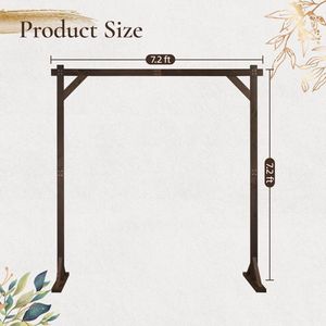 Arco Nuziale in Legno da 2,2 m, Struttura Quadrata per Sfondo, per Cerimonie Interne ed Esterne, Feste, Proposte di Matrimonio, Scenografie e Giardini - Product Image 2