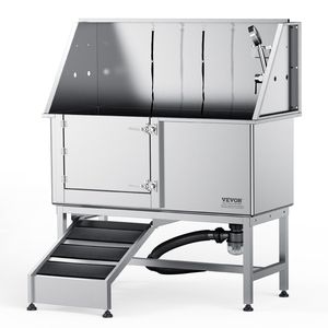 62\" Professional Stainless Steel <b>Dog</b> Grooming Tub Pet Cleaning Bathing Station Ramp Faucet Soap Box Rich Accessory <b>Bath</b> for - Product Image 1