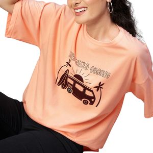 Camiseta Casual Ecológica para Mujer con Estampado Gráfico Personalizado, de Algodón, Manga Corta, Cuello Redondo, Estampado de Cactus, Corte Regular, Venta al Por Mayor OEM - Product Image 1