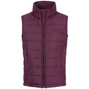 Plum Maroon Navy Blue Custom Unisex Casual Thin Zipper Solid Puffer Stand Collar Quilted Winter Bodywarmer OEM Sleeveless <b>Warm</b> - Product Image 1
