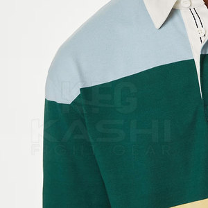 Camiseta de rugby para hombre, ligera, de bajo precio, al por mayor, con logotipo personalizado, tela de algodón, para pedidos al por mayor de equipos. - Product Image 5