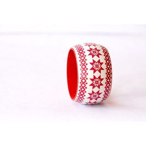Accessoires de mode indiens traditionnels élégants pour femmes, bracelets en bois peints à la main, bijoux ethniques en cristal - Product Image 4