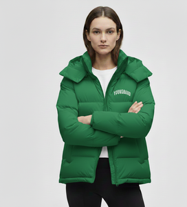 Veste d'hiver en duvet solide à capuche avec col en fourrure et fermeture éclair, manteau chaud pour femme - Product Image 6