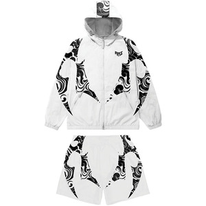 Trendy White Custom Embroidery Patch logo Shorts Tracksuit Windbreaker Lightweight Nylon Patchwork Summer Track Suit Hoodies USA - Product Image 6