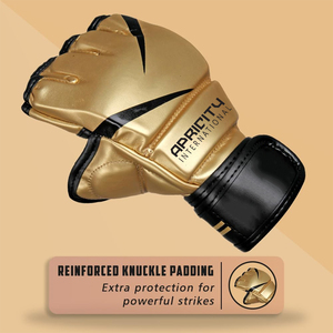 Guantes de Boxeo MMA de Cuero con Diseño Personalizado, Medios Dedos, Palma Abierta, para UFC, Artes Marciales, Muay Thai, Kickboxing, Protección UV - Product Image 4